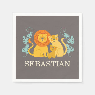 Jungle Lion Baby Shower Napkin
