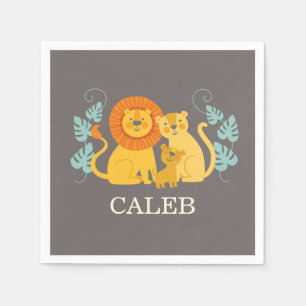 Jungle Lion Baby Shower Napkin