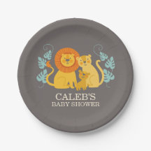 Jungle Lion Baby Shower plate
