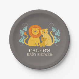 Jungle Lion Baby Shower plate