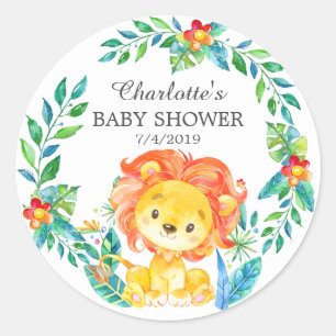 Jungle Lion Baby Shower Thank You Favor Sticker