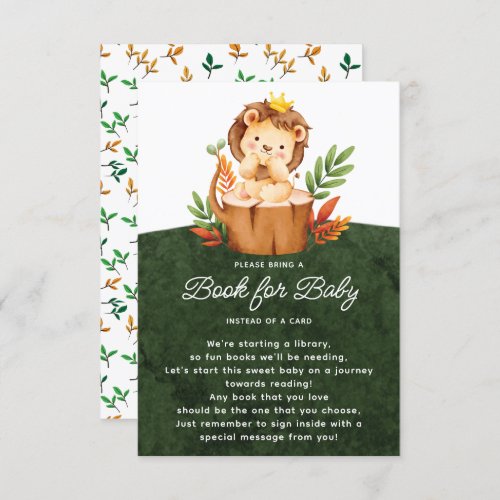 Jungle Lion Book for Baby Enclosure Card