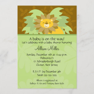 Jungle Lion Neutral Baby Shower Invitation