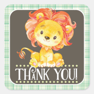 Jungle Lion Thank You Sticker