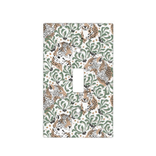 Jungle Lounge Leopard & Foliage Light Switch Cover