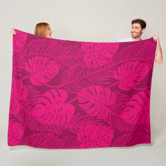 Jungle luxe - tropical pattern fleece blanket
