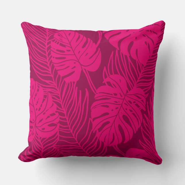 Jungle luxe - tropical pattern throw pillow (Front)