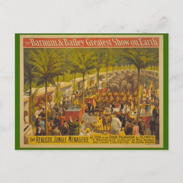 Jungle Menagerie at Olympia Circus Poster Postcard (Front)
