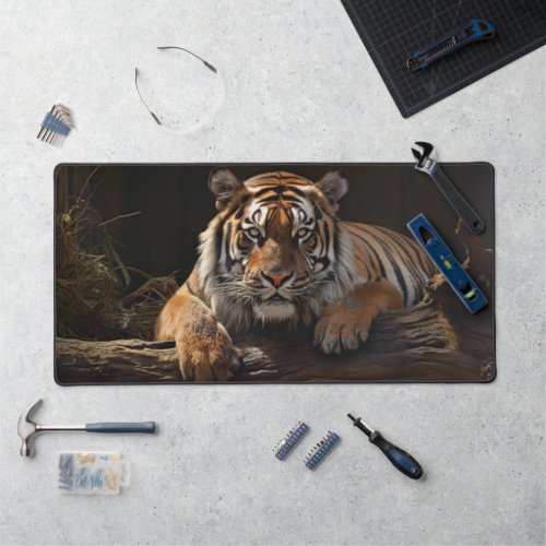  Jungle Monarch: Tiger Portrait Desk Mat