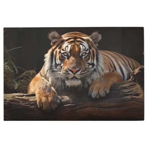 Jungle Monarch: Tiger Portrait Metal Print