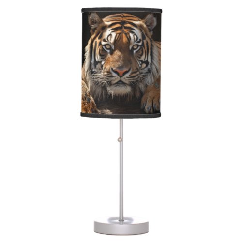 Jungle Monarch: Tiger Portrait Table Lamp