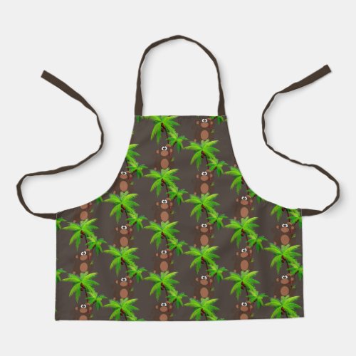 Jungle Monkey and Palm Tree Craft or Cooking Kids Apron