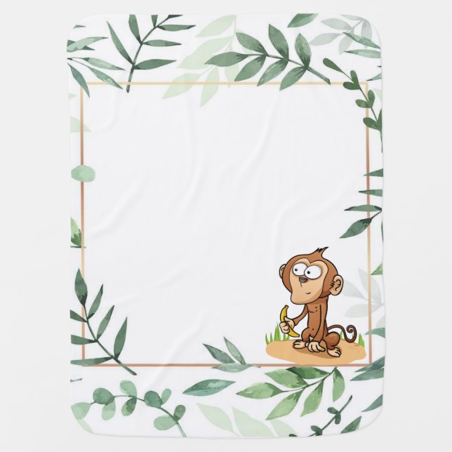Jungle Monkey Baby Blanket (Front)