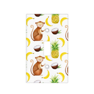 Jungle Monkey Banana Nursery Light Switch Cover