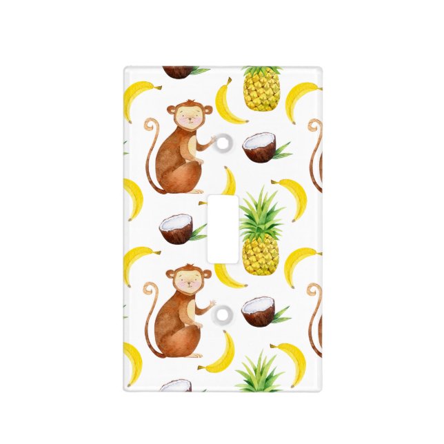 Jungle Monkey Banana Nursery | Light Switch Cover (Front)