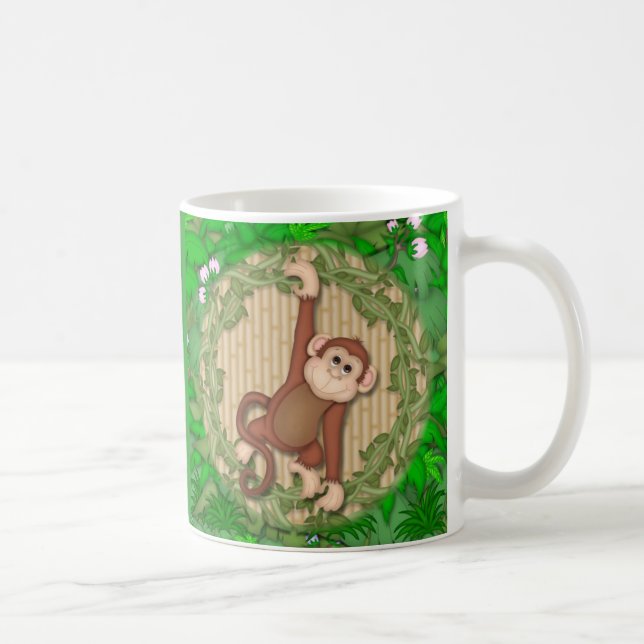 Jungle Monkey Coffee Mug Cup Pink Lady (Right)