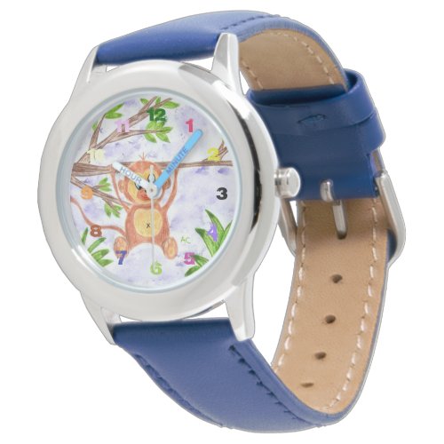 Jungle monkey kids stainless steel watch