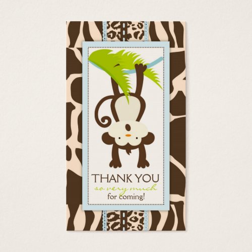 Jungle Monkey Thank You Gift Tag Business Card Templates