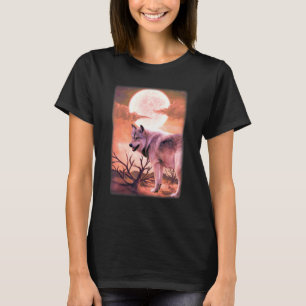 Jungle Mountain Night Howling At The Moon Wolves W T-Shirt