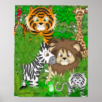 Jungle Mural For Childrens Room Poster by PersonalCustom at Zazzle