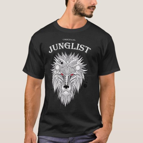 Jungle Music Drum and Bass Junglist Lion Head T_Sh T_Shirt