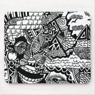 Jungle Ocean Doodle Mousepad