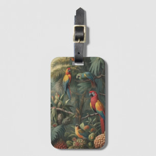 Jungle Odyssey Scarlet Macaw and Pineapple Luggage Tag