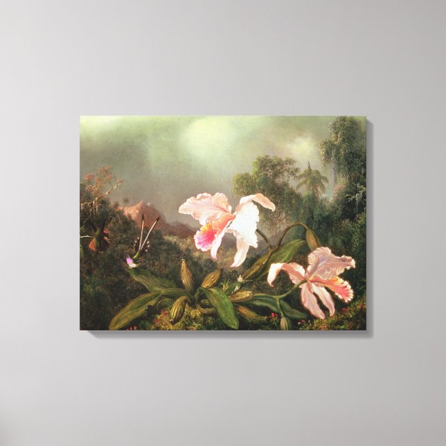 Jungle orchids and hummingbirds, 1872 canvas print (Front)