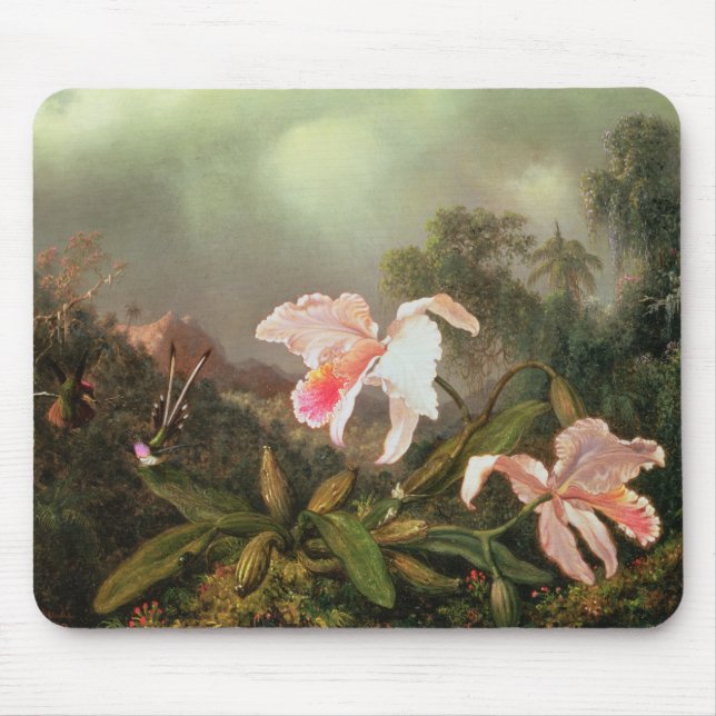 Jungle orchids and hummingbirds, 1872 mouse pad (Front)