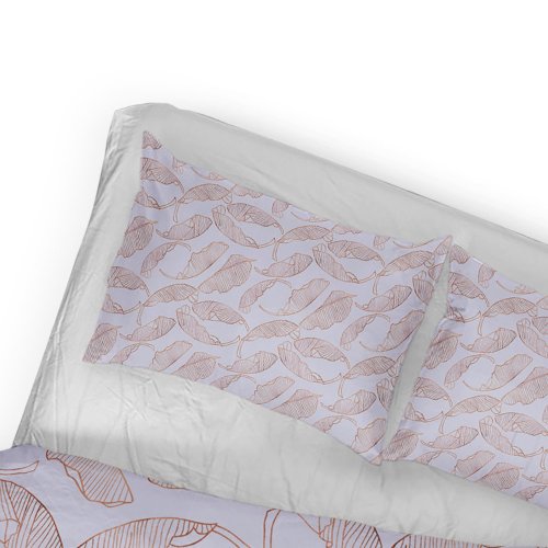 Jungle palm rose gold leaves pattern pillow case