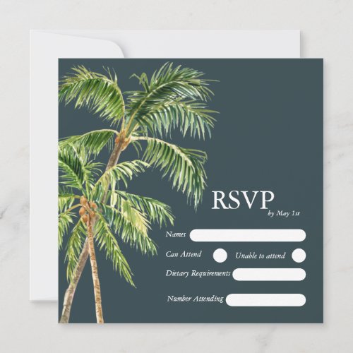 Jungle palm watercolor tropical invitation