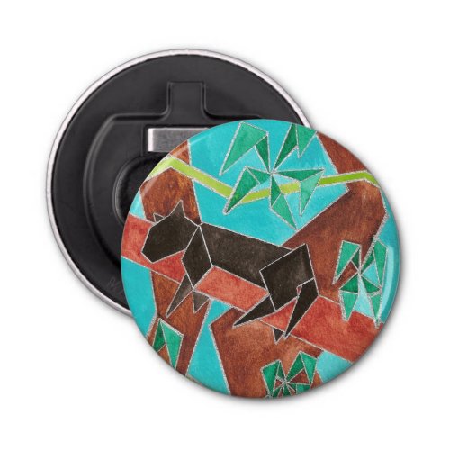 Jungle Panther Original Abstract Art Bottle Opener