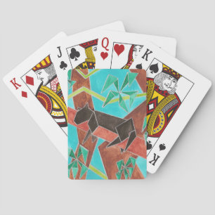 Jungle Panther Original Abstract Art Poker Cards