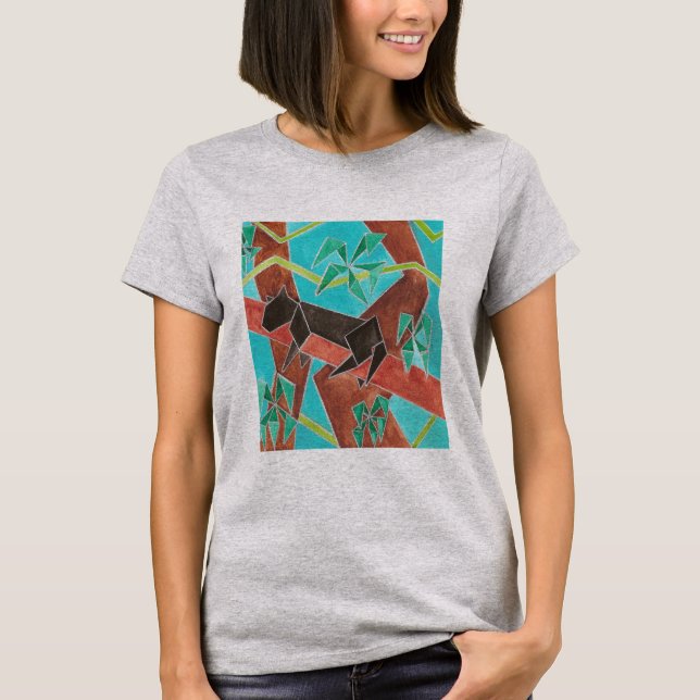 Jungle Panther Original Abstract Art T-Shirt (Front)