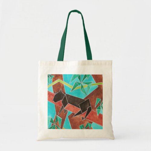 Jungle Panther Original Abstract Art Tote Bag