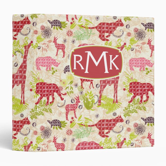 Jungle paradise | Monogram 3 Ring Binder (Front/Spine)
