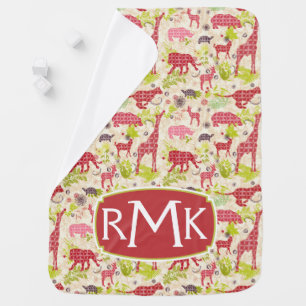 Jungle paradise Monogram Baby Blanket
