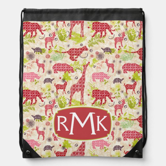 Jungle paradise | Monogram Drawstring Bag (Front)