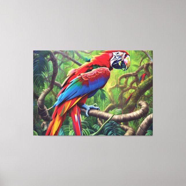 Jungle Parrot Canvas Print (Front)