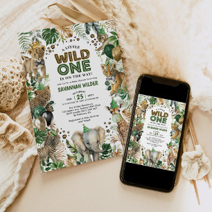 Jungle Party Animals Wild Safari Baby Shower Invitation
