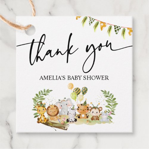  Jungle Party Baby Animals Baby Shower Party Favor Favor Tags