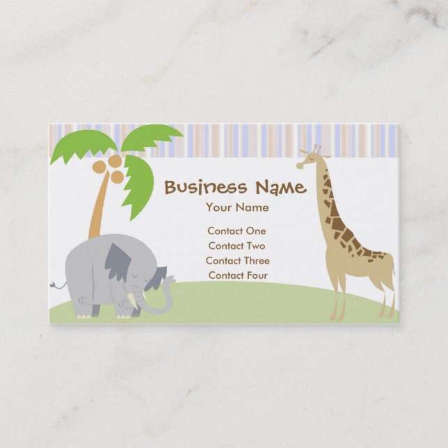 Jungle Party Business Cards (Front)