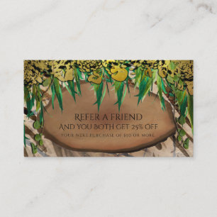JUNGLE PARTY Gold Glam Animal Print Refer a Friend Referral Card