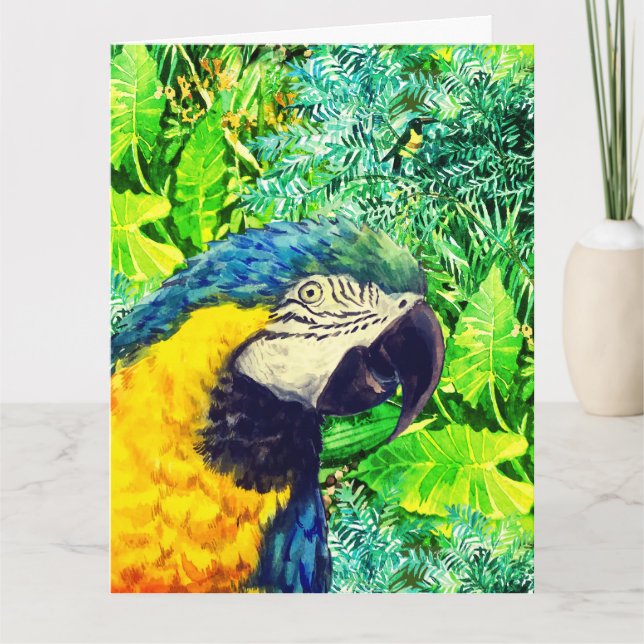 Jungle party invitation Folded Greeting Card (Front)