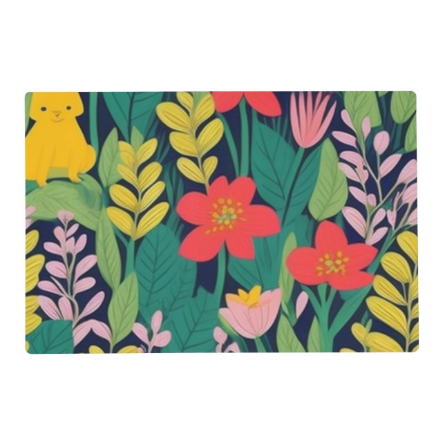Jungle pattern Laminated Placemat (Front)