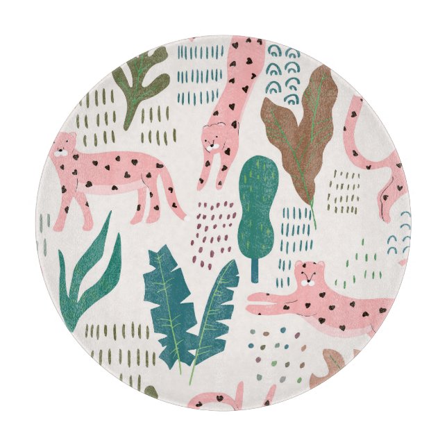 Jungle pattern, leopard print, vintage. cutting board (Front)