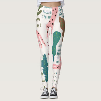 Jungle pattern, leopard print, vintage. leggings