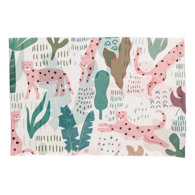 Jungle pattern, leopard print, vintage. pillow case (Front)