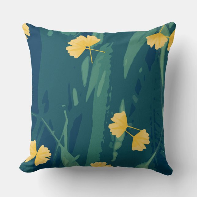 Jungle Pattern Throw Pillow (Front)