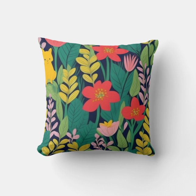 Jungle pattern throw pillow (Front)